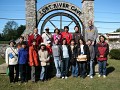 Group at the water wheel